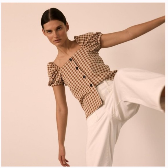 Madewell Gingham Blouse sz Med - Picture 8 of 9